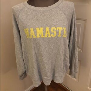 J. Crew Gray and Yellow 'Namaste' Sweatshirt